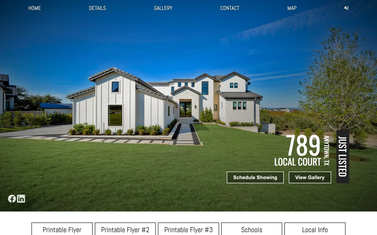 Dedicated property website sample on a laptop