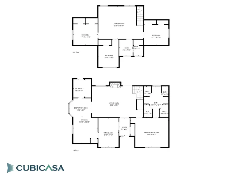 Sample floor plan: two-story home, alternate style
