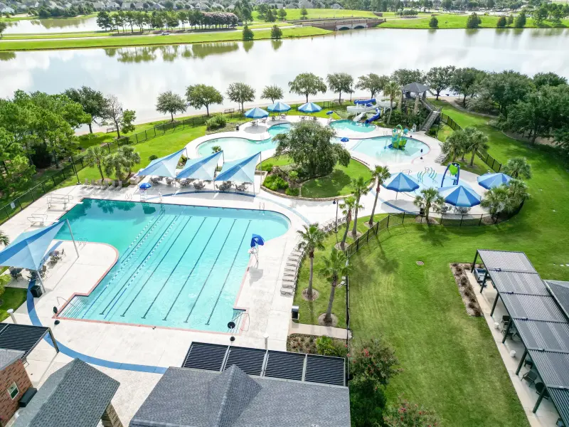 Aerial photography - luxury home with pool and grounds