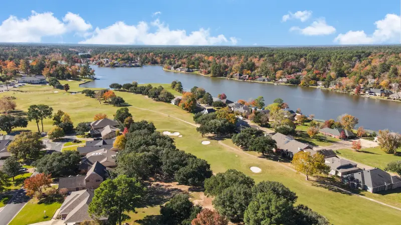 Aerial photography - waterfront property from above