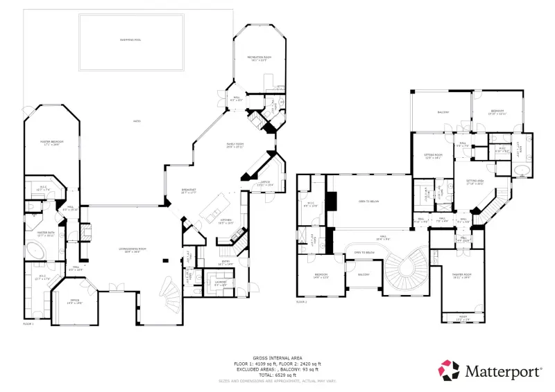 Sample floor plan: two-story home
